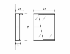 Koupelnová skříňka se zrcadlem Riva SV55