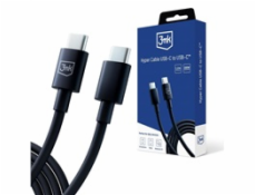 3mk datový kabel Hyper Cable USB-C/USB C 100W 1.2m, černá