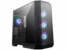 MSI skříň MAG PANO M100R PZ Black/ bez zdroje/ levé a přední sklo/ 4x 120 mm A-RGB fan/ 1x USB-C/ 1x USB3.2/ černá