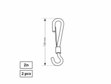 Zapínací karabina Haushalt, ZN, 2DD, 6 x 130 mm