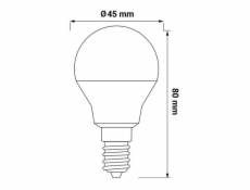 LEMP LED E14 G45 8W 900LM 3000K