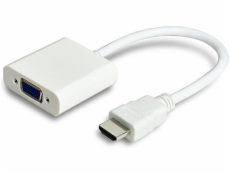 Adaptér MICRO_CONNEC HDMI M, VGA F, 0,15 m, bílý HDMVGA1