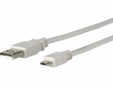 USB MicroConnect microUSB - kábel USB-A 5 m šedý (USBABMICRO5G)