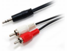 Equip Jack 3,5 mm – RCA (Cinch) kábel x 2 2,5 m čierny (14709207)