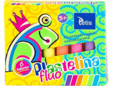 Tetis Fluorescenčná plastelína 15g 6col. TETIS