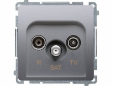 Kontakt-Simon Basic R-TV-SAT priechodná anténna zásuvka 10dB inox (BMZAR-SAT10/P.01/21)