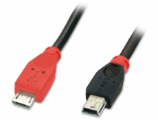 Lindy microUSB - miniUSB USB kábel 1 m čierny (31718)