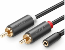 Ugreen Jack 3,5 mm - RCA (Cinch) kábel x2 1 m čierny (UGR650BLK)