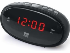 Nové One Clock radio CR100 Black, funkcia budíka