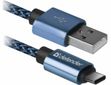 USB Defender USB-A – USB-C kábel 1 m Modrý (87817)