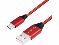 LogiLink USB-A - USB-C USB kábel 1 m červený (CU0148)