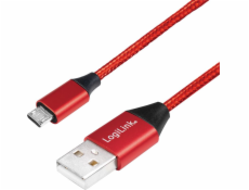 LogiLink USB-A - microUSB USB kábel 1 m červený (CU0152)