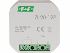 F&F Spínaný zdroj do krabice 180-264V AC, výstup 12V DC 1,6A 20W ZI-20-12P