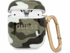 Ochranné puzdro Guess GUA2UCAMA Camo Collection pre AirPods 1/2 zelené