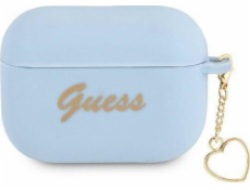 Ochranné puzdro Guess Silicone Charm Collection pre AirPods Pre GUAPLSCHSB modré