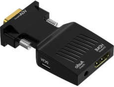 Mozos D-Sub (VGA) - HDMI + Jack 3,5 mm AV adaptér čierny (LBB-003)