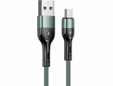 Usams USB-A - microUSB USB kábel 1 m Zelený (6958444913001)