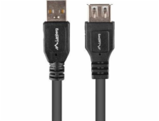 Lanberg USB-A - USB-A USB kábel 1 m čierny (CA-USBE-15CU-0010-BK)