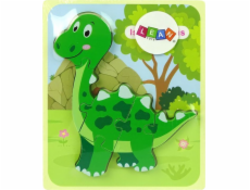 Drevené puzzle LeanToys Dinosaurus Isanosaurus Green