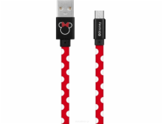 Disney USB kábel USB-A - USB-C 1 m červený (DUSMIN025)