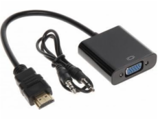 AV adaptér HDMI - D-Sub (VGA) čierny (HDMI/VGA+AU-ECO-3)