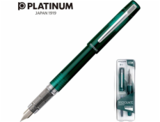 Plniace pero Platinum Platinum Prefounte Dark Emerald, M, v plastovom obale, na blistri, zelené