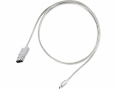 SilverStone USB-A - microUSB USB kábel 1 m Strieborný (52012)