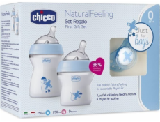 Chicco CHICCO_SET NaturalFeeling Sada na kŕmenie fľaša 150ml 0m+ + fľaša 250ml 2m+ + cumlík PhysioForma Comfort 0m+ Modrá