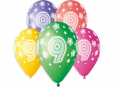 GoDan Balloon číslo "9" 13" balenie 5 ks