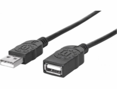 Manhattan USB kábel USB-A – USB-A 3 m čierny (364898)