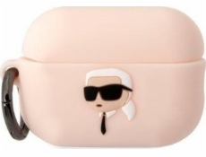 Karl Lagerfeld Case Karl Lagerfeld KLAP2RUNIKP kryt Apple AirPods Pre 2 ružový/ružový Silikónový Karl Head 3D