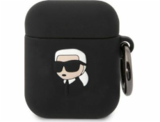 Karl Lagerfeld Case Karl Lagerfeld KLA2RUNIKK Apple AirPods 2/1 kryt čierno/čierny Silikónový Karl Head 3D