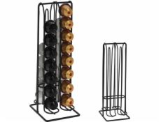 Vynikajúci domáci stojan na 32 kapsúl, kovový, čierny, stojan 30 cm