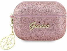 Guess Case Guess GUAP2GLGSHP kryt Apple AirPods Pre 2 ružový/ružový Glitter Flake 4G Charm