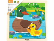 Hračky Viga Hračky VIGA Handy Wooden Puzzle Ducks 9 dielikov