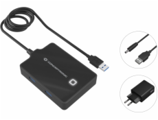 Conceptronic USB HUB CONCEPTRONIC USB-Hub 4-Port 3.0 -> 4x3.0 m.Netzteil sw