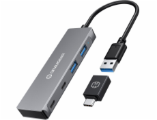 Graugear USB HUB GRAUGEAR USB-HUB 4x USB 3.0, 2x Type-C a 2x Type-A maloobchod