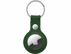 Crong Keychain Crong kožené puzdro s krúžkom na kľúče Apple AirTag (zelené)