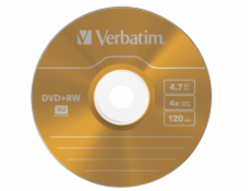 1x5 Verbatim DVD+RW 4,7GB 4x rychlost tenky obal fareb. po