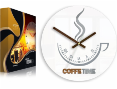 ModernClock Nástenné hodiny Coffee Time ver.II WHITE ULTRA SILENT