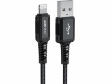 Acefast USB-A – Lightning kábel 1,8 m čierny (6974316281313)