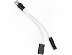 USB adaptér USB-C - Jack 3,5 mm + USB-C čierny (3925)