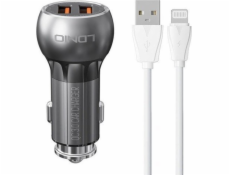 LDNIO nabíjačka LDNIO C503Q 2USB nabíjačka do auta + Lightning kábel