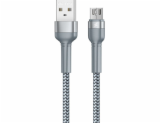 USB kábel USB-A - microUSB 1 m strieborný (KABAV1183)