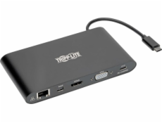 Tripp Lite Tripp Lite USB-C Dock, Duálny displej - 4K HDMI/mDP, VGA, USB 3.2 Gen 1, USB-A/C Hub, GbE, Pamäťová karta, 100W PD Charging