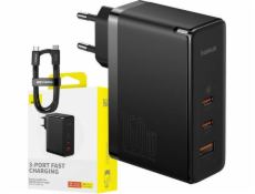 Baseus nabíjačka Baseus GaN5 Pre 2xUSB-C + USB nástenná nabíjačka, 160W (čierna)