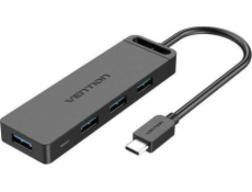 Vention USB HUB Hub USB 3.0 so 4 portami USB-C a USB 3.0 s napájaním Vention TGKBB 0,15 m Čierna