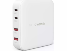 Choetech nabíjačka Choetech PD8008 nástenná nabíjačka, 2x USB-C, 2x USB-A, GaN, 100W (biela)