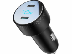 Joyroom nabíjačka Joyroom JR-CCD02 nabíjačka do auta 2x USB-C 70W LED čierna