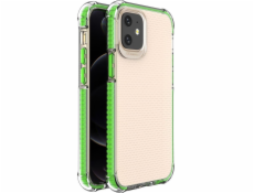 Hurtel Spring Armor gélové flexibilné pancierové puzdro s farebným rámčekom pre iPhone 12 mini zelený